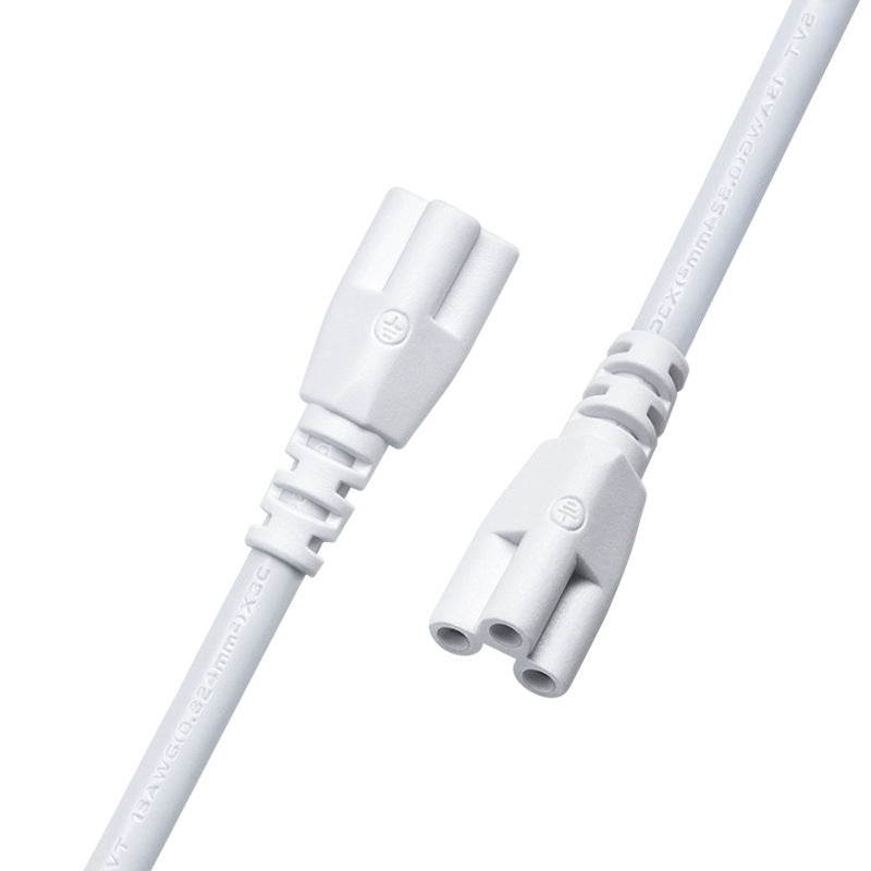 Wholesale t4t5t8led fluorescent lamp bracket cable 30cm double-ended connecting cable pure copper plum blossom head three-core power cord