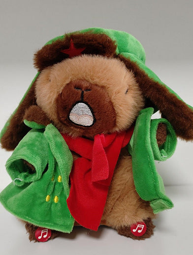 Douyin same style capibala doll swaying, singing and dancing hand rattle plush toy christmas gift wholesale