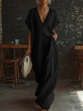 spring/summer collection: independent website, , us & european market - casual, elegant, comfortable, lace-trimmed, loose-fit linen-cotton maxi dress