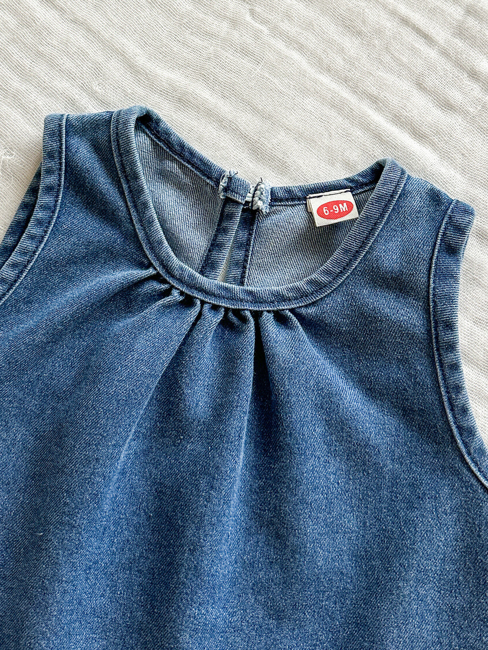 new summer outfit for baby girls: stylish doll-inspired sleeveless denim patchwork lace pants two-piece set