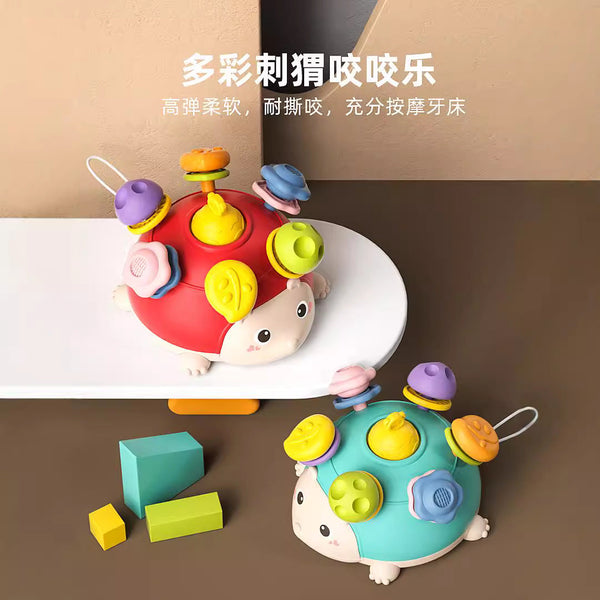 Cross-border new products Colorful hedgehog bite music Infants and toddlers can bite and press rattle toothpaste cute toys