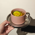Scandinavianins creative ceramic coffee cup high-grade high-looking electroplated afternoon tea milk cup drinking ceramic cup