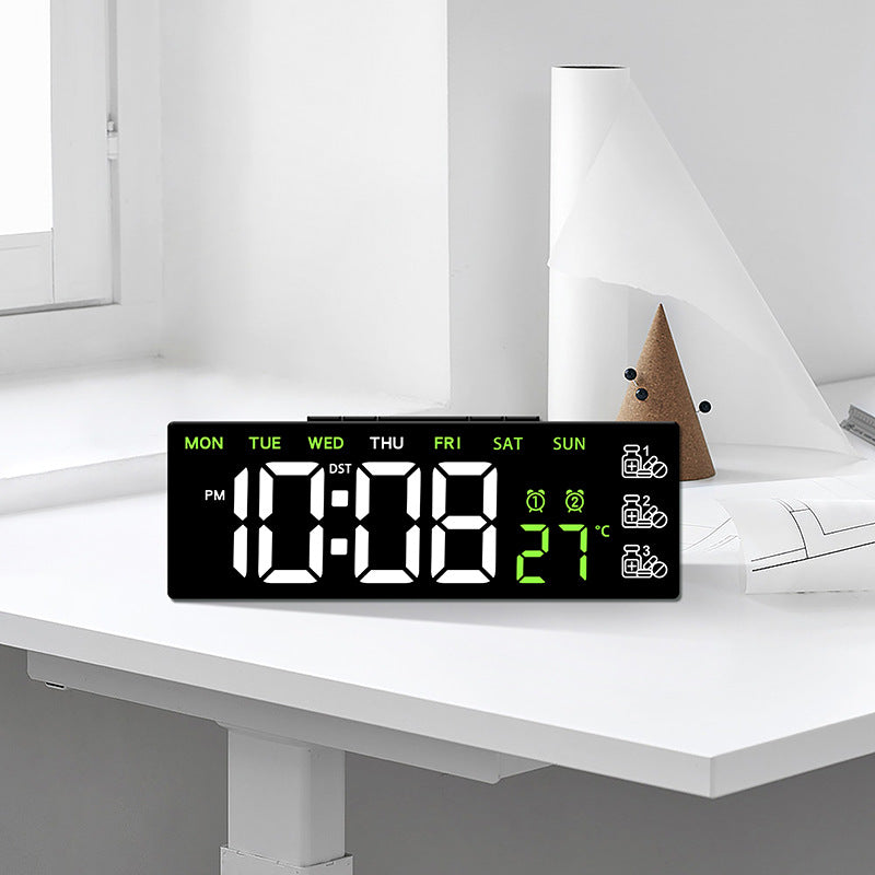 New Multifunctional Electronic Clock Simple and Stylish Alarm Clock Medicine Box Reminder LED Clock Bedside Desk Clock 6679