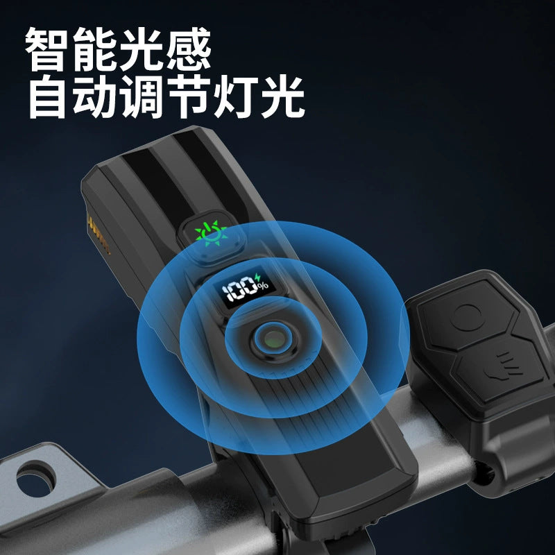 Bicycle night riding light super bright bright mountain road headlight USB rechargeable bicycle night lighting outdoor light