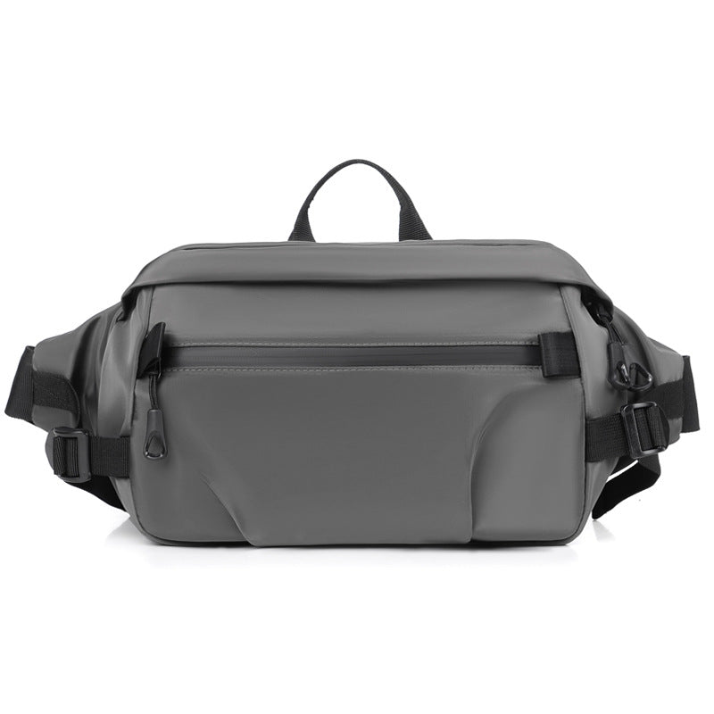 New men's fanny pack Korean version functional breast bag simple fashion shoulder bag sports fanny pack large capacity satchel men's