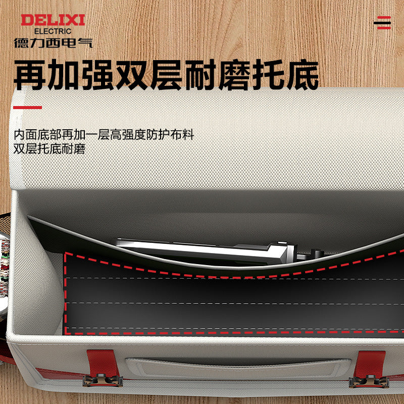 Delixi Electric and Electrical Special Shoulder Messenger Bag Multifunctional Maintenance and Installation Wear-resistant Thickened Canvas Toolkit