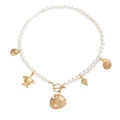 European and american cross-border jewelry: summer vacation style faux pearl necklace, fashionable niche design, seashell turtle clavicle chain