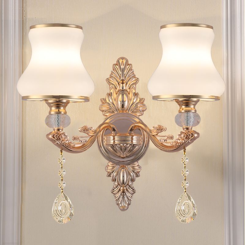 Crystal living room wall lamp european style bedroom club background wall zinc alloy wall lamp casual modern bedside lamp aisle lamp