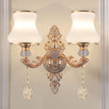 Crystal living room wall lamp european style bedroom club background wall zinc alloy wall lamp casual modern bedside lamp aisle lamp
