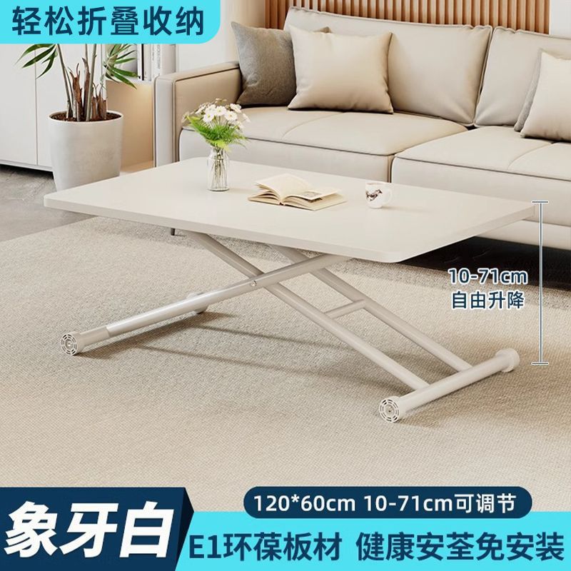 Adjustable height folding coffee table/dining table - portable folding table for home, small apartments, rentals - simple computer desk/office desk