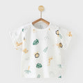 Baby lightweight short-sleeve t-shirt, infant top, kids' summer clothes (0-4 years), toddler boys' and girls' short-sleeve undershirt, trendy style