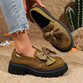 summer new arrival: plus-size women's platform loafers with bow detail - european & american style, round toe, wholesale