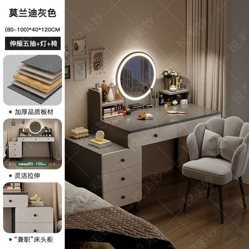 Bedroom dressing table for home chest of drawers all-in-one makeup table small apartment room multifunctional storage retractable dressing table