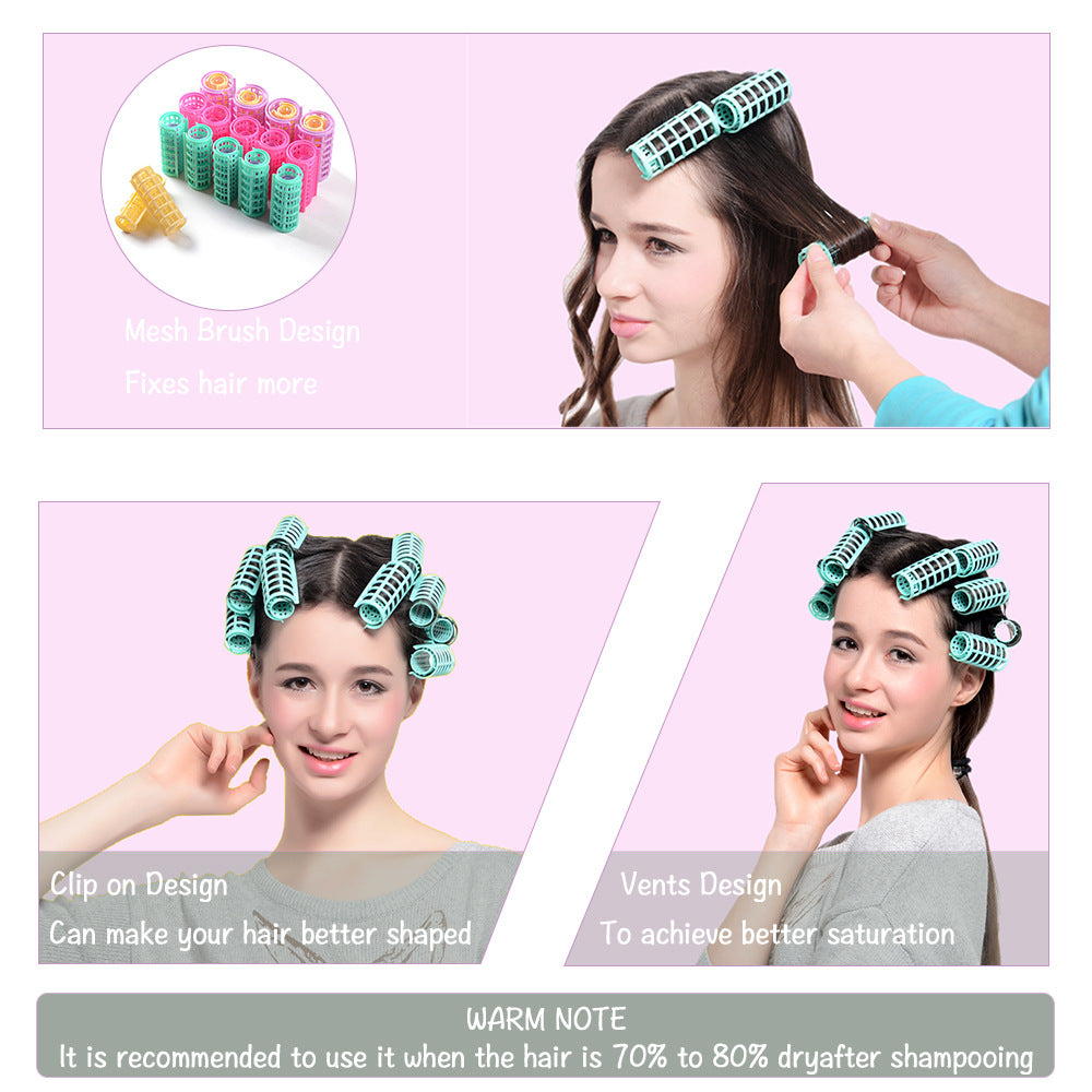 Cross-border hot-selling double-layer curling iron set with teeth, mother and child buckle bangs fluffy styling plastic curling iron