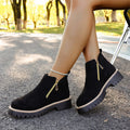 cross-border round toe side zipper martin boots ankle boots chunky heel new autumn/winter plus size women's ankle boots for export