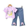 Boys' summer outfit  new style baby summer clothes wholesale moon doll trendy two-piece set for mid-to-large children