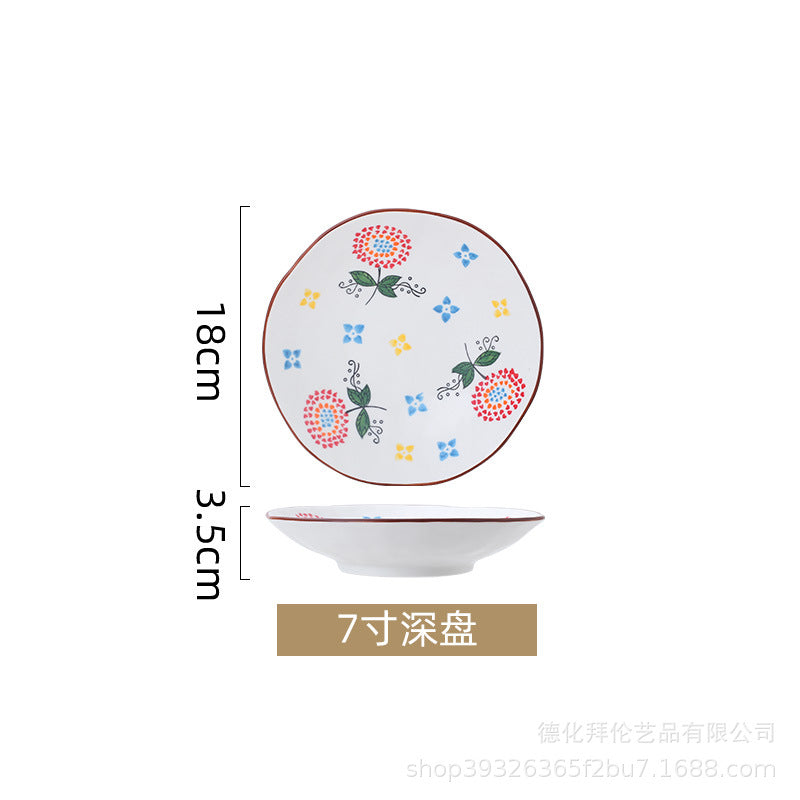 Nordic dinnerware set: creative ceramic bowls, dinner plates, and soup bowls for home use - minimalist underglaze ceramic tableware wholesale