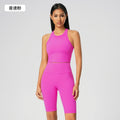 No awkward line peach butt yoga pants, nude feeling, auxiliary breast sports vest, women's fashion fitness yoga wear suit