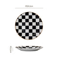 Nordic-inspired, high-end ceramic platter featuring a checkerboard pattern. perfect for showcasing your culinary creations in restaurants, cafes, or for baking and serving. a beautiful and stylish dish for any occasion
