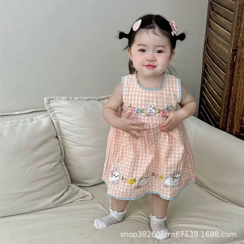 New girls' sweet summer dress - stylish sleeveless princess sundress for toddlers (ages 0-3)