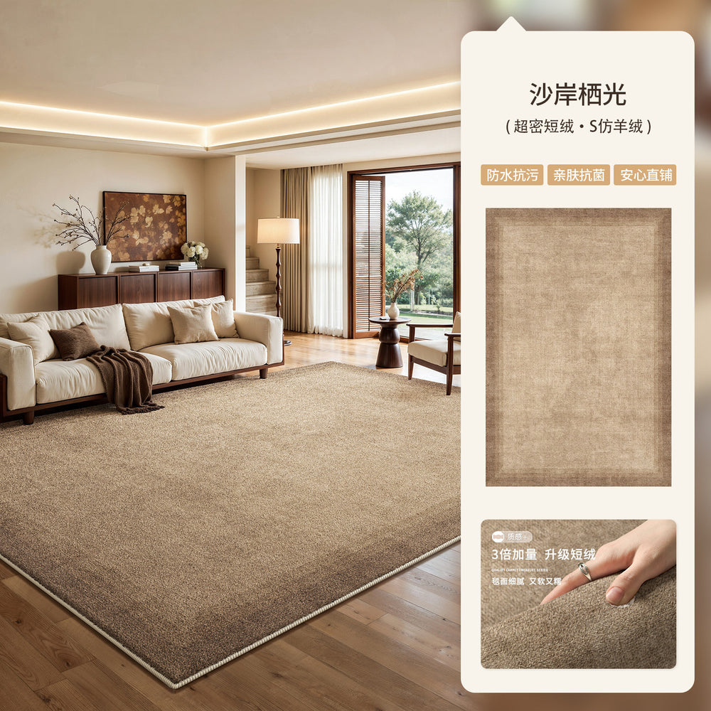 Vintage-style living room rug - easy-clean, wipeable, premium waterproof sofa bedside mat - low-maintenance floor covering, full coverage available