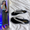 Fashion rhinestone flip-flops for women summernew arrival sparkling crystal transparent outwearnon-slipabrasion resistant flip-flops
