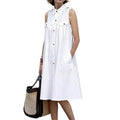 Amazon fashion urban minimalist chic versatile polo collar dress - women's new summer slimming dress