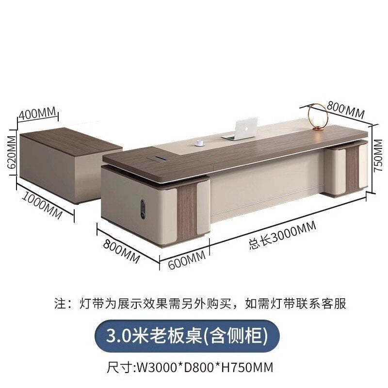Saint li boss desk: luxurious and high-end executive office desk set for chairman, ceo, and manager's office