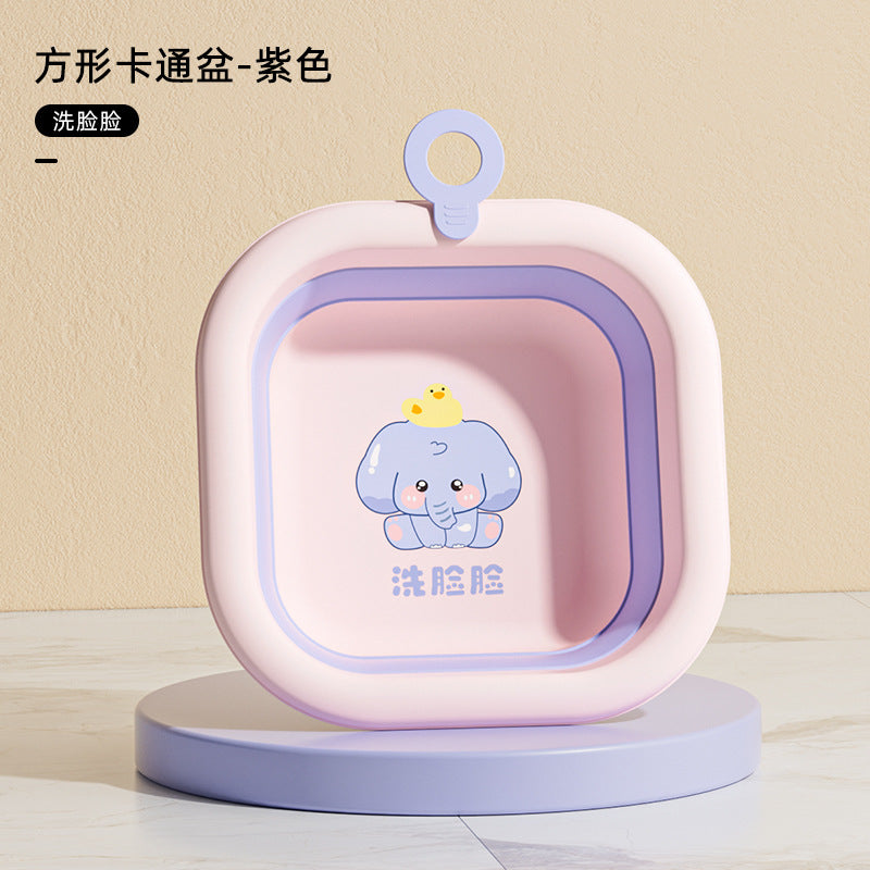 Wholesale square baby cartoon wash basin - newborn kids' bath, wipe-down, and foot washing basin - foldable baby washbasin