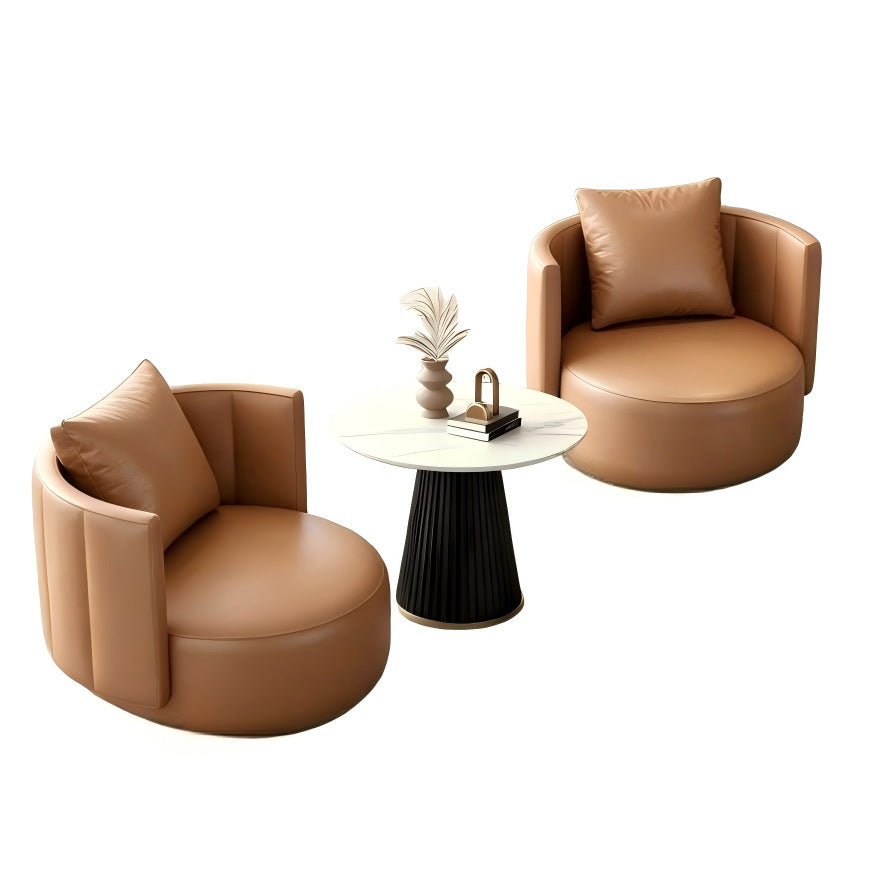 Luxury single sofa chair bar hotel b&b guest room lazy sofa chair rotatable round table combination