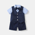 Boys' suit set - new  summer collection - lightweight short-sleeve outfit for baby boys - perfect for first birthday celebrations - british gentleman style performance costume