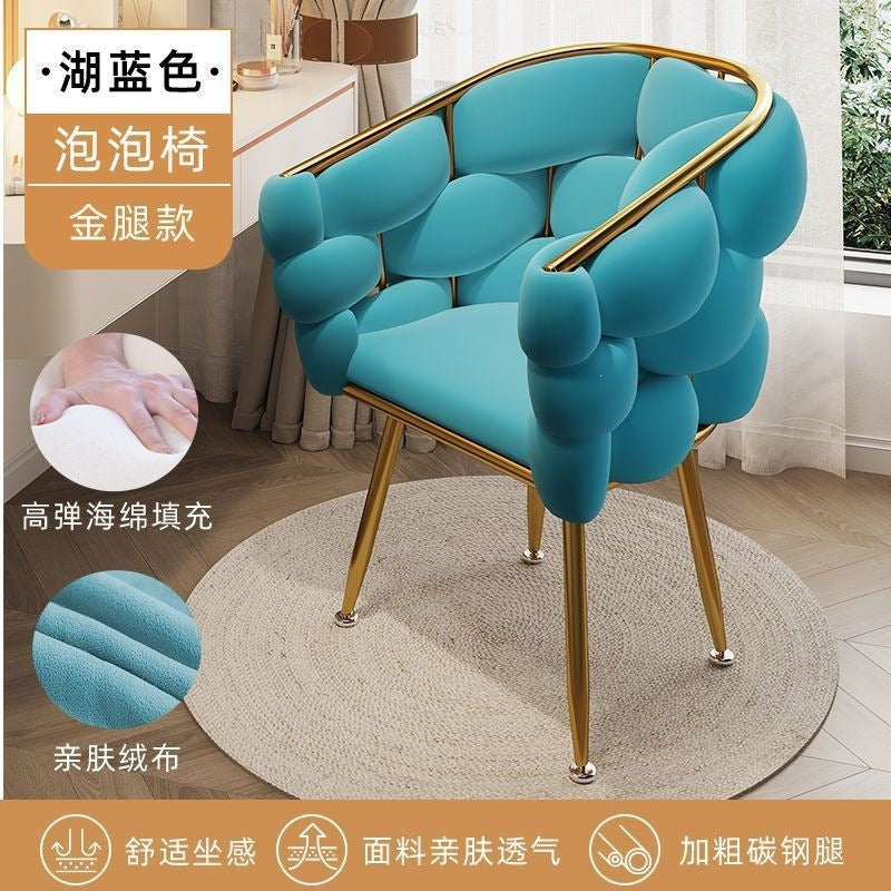Bubble chair: minimalist, luxe design for home use - makeup vanity, manicure chair, comfortable petal shape