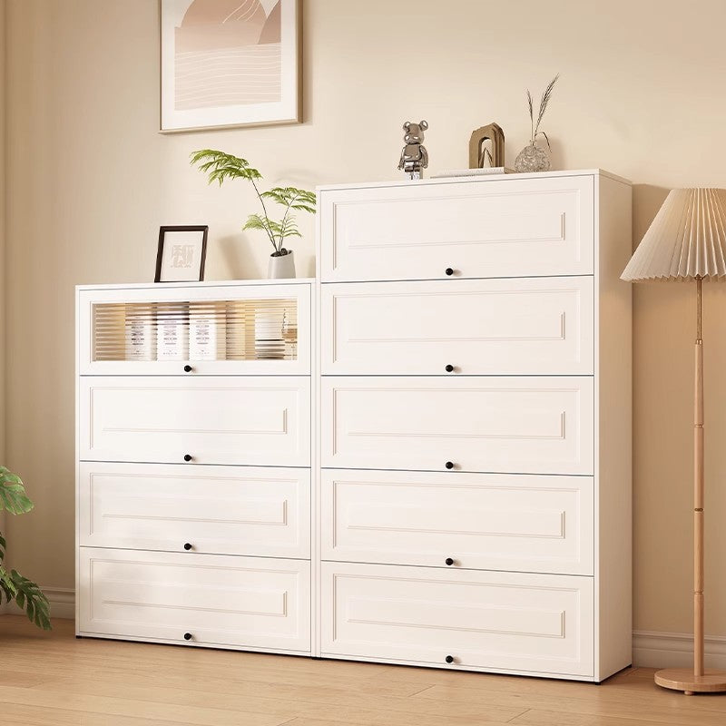 Steel five-bucket flap door cabinet, entrance integrated locker, dust-proof floor-to-ceiling storage cabinet, cream wind bookcase display cabinet