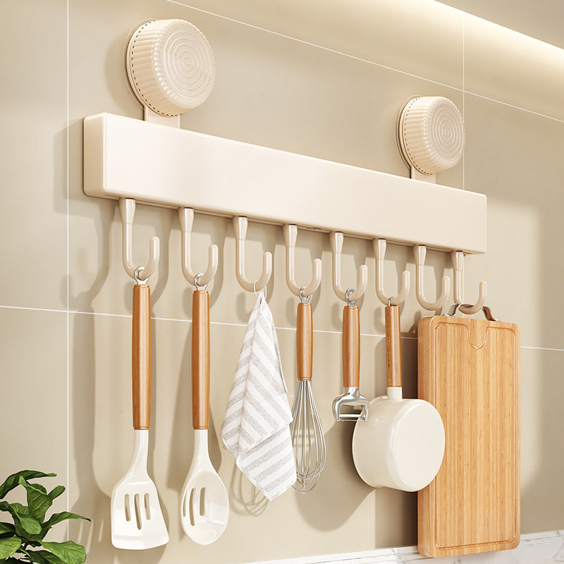 No-punching suction cup, kitchen hook, wall-mounted shelf, spatula rod hanger, wall-mounted household multi-functional storage