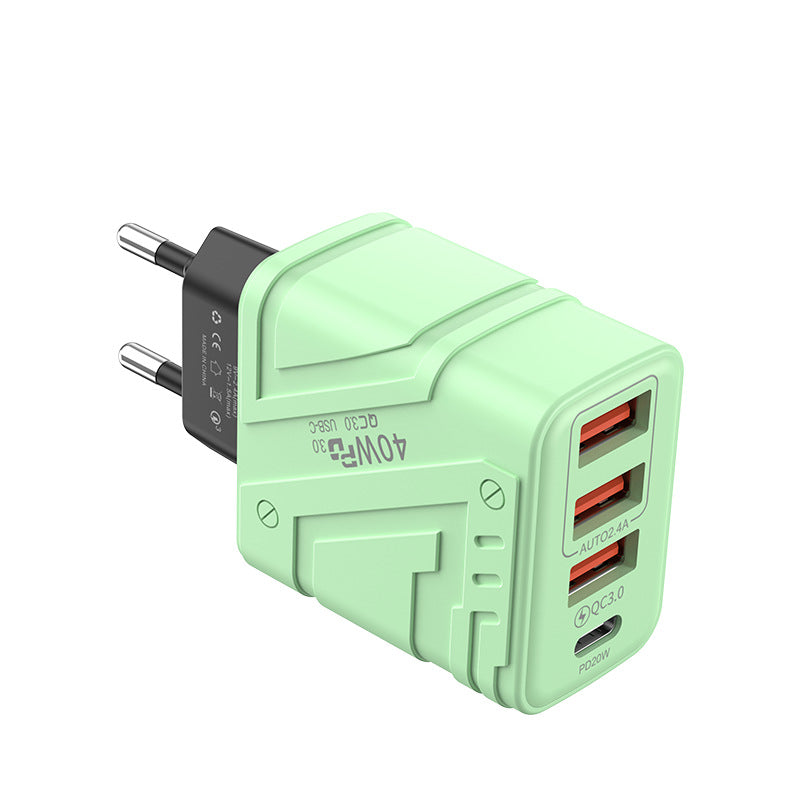exclusive 3usb+pd mobile phone charger, multi-u port european and american standard british standard four-port fast charging head, new plug