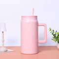 Amazon 50oz large capacity handle thermos cup 304 stainless steel car cup with straw portable ice cup