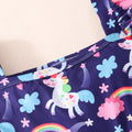 Kids' sleeveless square neck unicorn rainbow dress