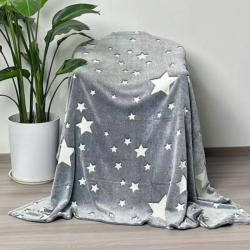 new product: glow-in-the-dark flannel blanket - kids' flannel blanket, light-up throw blanket, office nap blanket, air conditioning blanket