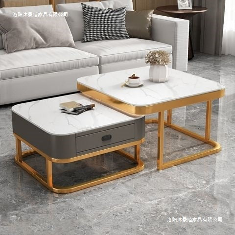 Rock slab coffee table living room for homenew arrivalaccessible luxury marble table foldablenormcore coffee table small apartment