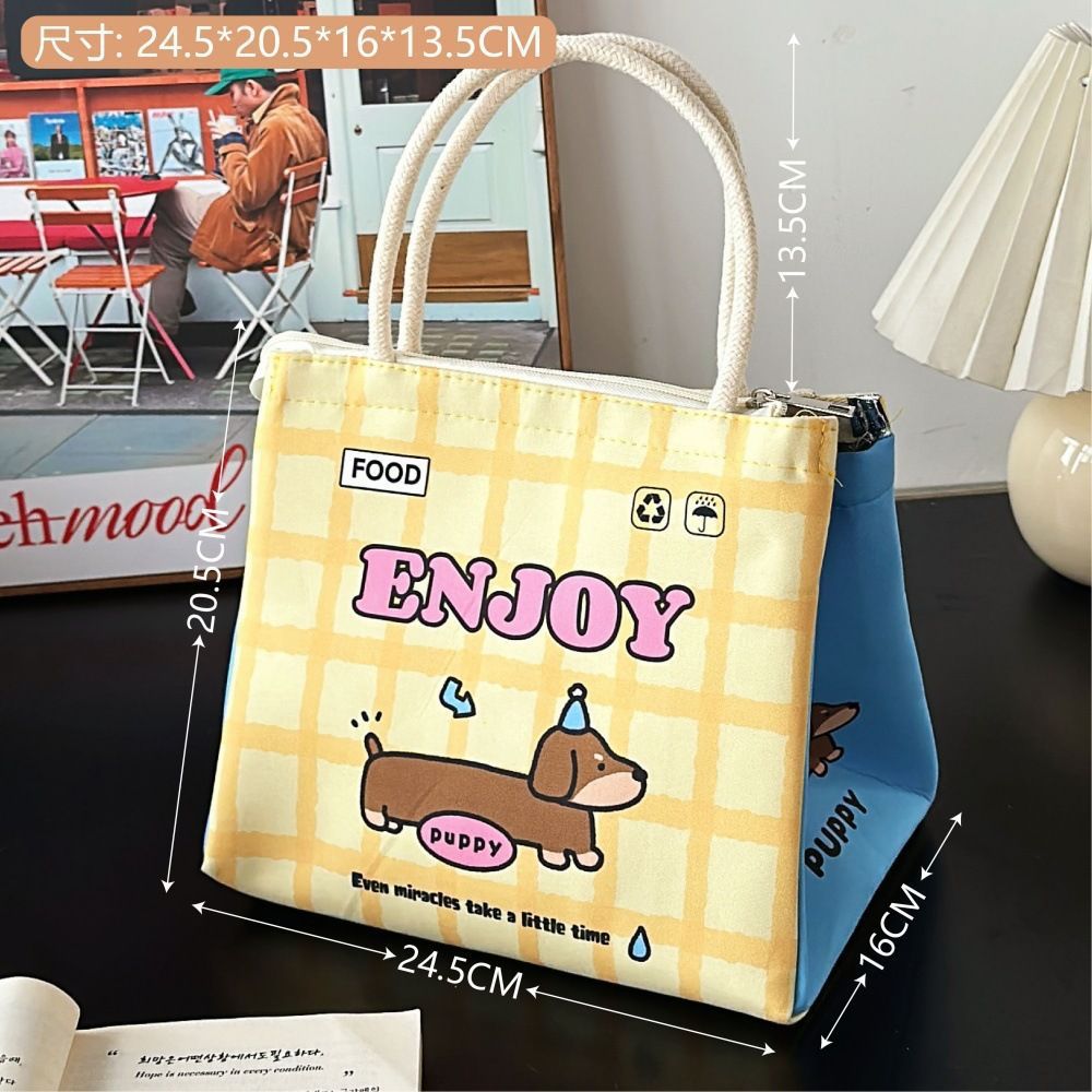 Cute bento bag, student office workers go out to bring meals, lunch bag, thickened thermal insulation bag, large-capacity portable lunch box bag
