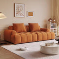 French cream style puff sofa living room modern casual fabric straight row two and three seater small apartment sofa