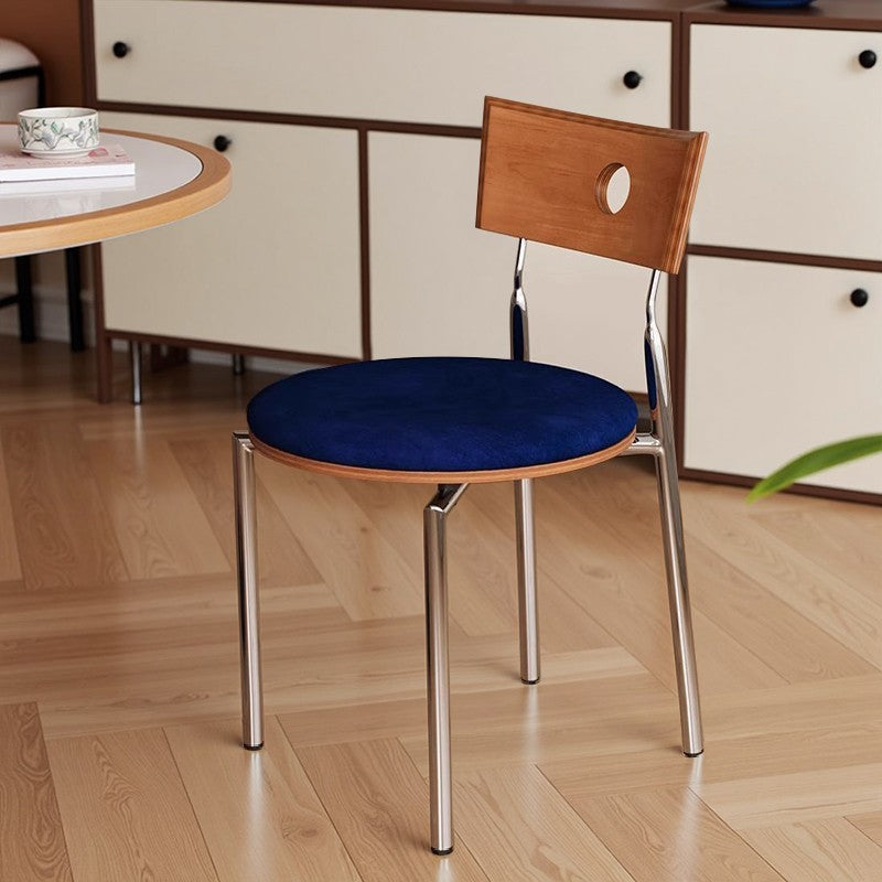 Used dining chairs, solid wood backrest chairs for home, trendy retro chairs, small apartment dining table chairs, designer chairs