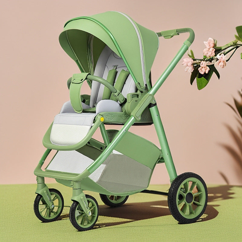 Tianrui baby stroller can sit or lie down, high view foldable lightweight baby stroller, two-way push stroller