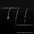 Stainless steel 18k silver plated flat cable lip bead chain necklace, suitable for bulk wholesale adjustable chains