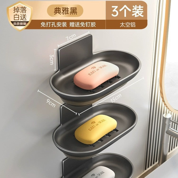 No punching Kitchen Bathroom Soap Box Soap Drain Space Household Toilet Thickened Soap Box Storage
