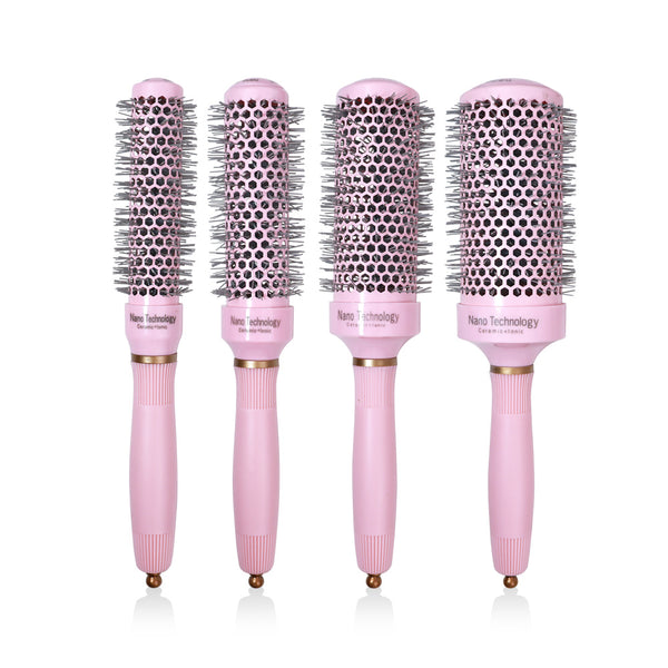 Cross-border new pink ceramic aluminum tube comb, high temperature heat-resistant hair roller comb, curly hair styling comb, factory wholesale