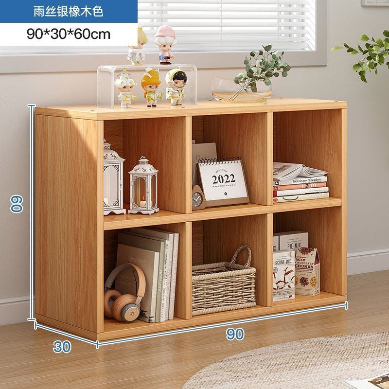 Balcony bay window storage cabinet storage rack cabinet storage cabinet plaid cabinet floor-standing single-layer low cabinet bookshelf for home bookcase