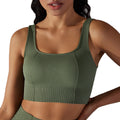 New arrival cross-border fashion seamless knittingpure color dot suspender beautiful back bra sports running fitness wear vest for women