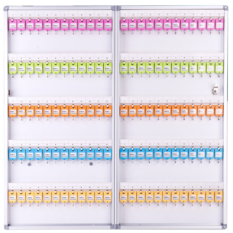 Deli 50803 key aluminum alloy key cabinet wall-mounted key management box key storage box 120-bit key box