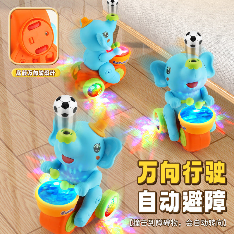 Electric drumming baby elephant suspension ball children's blowing ball toy baby training 0 1 year old 2 puzzle 3 early education
